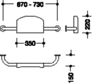 HEWI Rückenstütze Ser 805, Edelstahl, mit Rosetten BM211.2 – Bild 5
