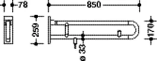 HEWI SK-Griff Ser 801 E-Ausf., WC-Spülung, L:850mm stahlblau – Bild 5