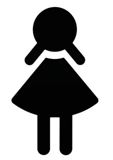 HEWI Symbol Frau Ser 801, selbstklebend tiefschwarz – Bild 2