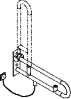 HEWI SK-Griff Ser 801 E-Ausf., WC-Spülung, L:700mm tiefschwarz – Bild 3