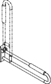 HEWI Stützklappgriff Ser 801, L:900mm, mit Armpolster lichtgrau – Bild 3