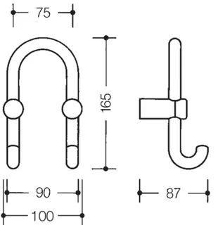 HEWI Garderobendoppelhaken Ser 801, Haken nach vorn zeigend orange – Bild 5