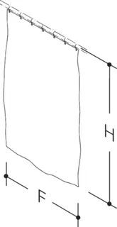 HEWI Duschvorhang Dekor uni weiß, Polyester, B:2500mm H:2000mm – Bild 4