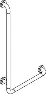 HEWI Winkelgriff Ser 801, d:33, AM:1000mm, W:500mm tiefschwarz – Bild 4