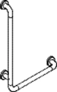 HEWI Winkelgriff Ser 801, d:33, AM:750mm, W:500mm stahlblau – Bild 3