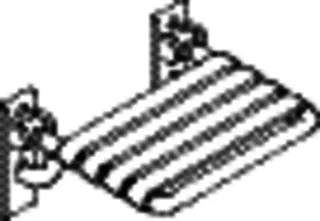 HEWI Klappsitz m.Gabelgelenk Ser 801, B:478 mm, H:259 mm, T:428 mm tiefschwarz – Bild 5