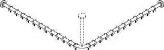 HEWI VH-Stange Ser 801, AM:1183x1183mm, 24 Ringe, suizidhemmend reinweiß – Bild 4
