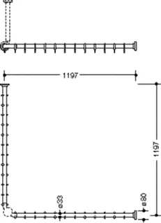 HEWI VH-Stange Ser 801, AM:1183x1183mm, 24 Ringe, suizidhemmend reinweiß – Bild 5
