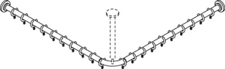 HEWI VH-Stange Ser 801, AM:983x983mm, 20 Ringe, suizidhemmend reinweiß – Bild 4