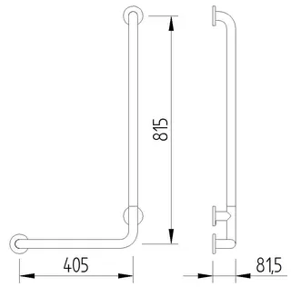 LEH Wandstützgriff 90 Funktion Edelst. 32/405x815 re. fingergrip pol. mit Ros. – Bild 2
