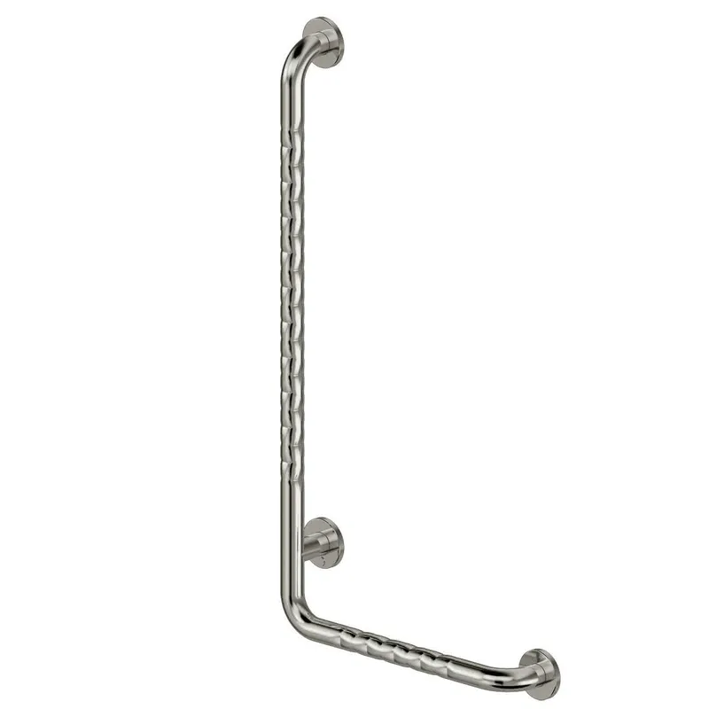 LEH Wandstützgriff 90 Funktion Edelst. 32/405x815 li. fingergrip pol. mit Ros.
