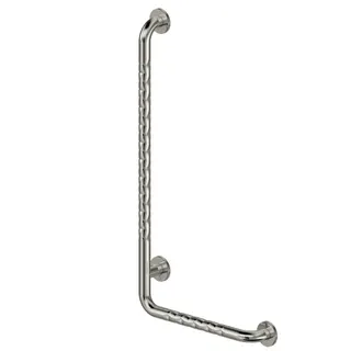 LEH Wandstützgriff 90 Funktion Edelst. 32/405x815 li. fingergrip pol. mit Ros.