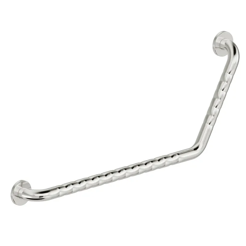 LEH Winkelgriff 120 Funktion 32/610x305 re. Edelst. fingergrip pol. mit Rosetten