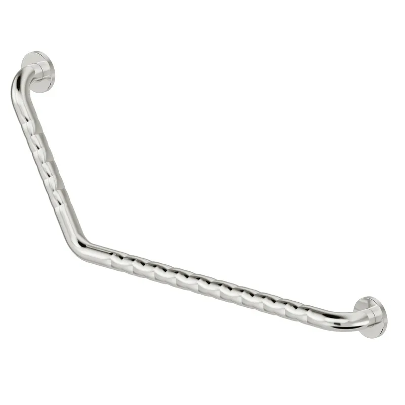 LEH Winkelgriff 120 Funktion 32/610x305 li. Edelst. fingergrip pol. mit Rosetten