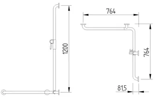 LEH DUHA aufgesetzte Br.Stg. Funktion 32/764x764x1200 li. Edelst. glatt pol. – Bild 2
