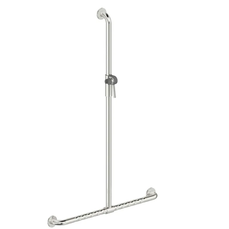 LEH T-Duschhandlauf Funktion 32/800x1200 Edelst. fingergrip pol. mit Brausehalter