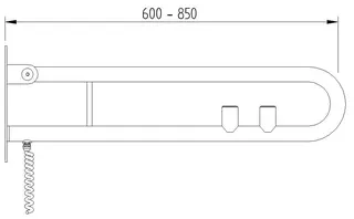 LEH Klappgriff-2 Elektrotaster Funktion 32/700x100x245 Edelstahl fingergrip pol. – Bild 2