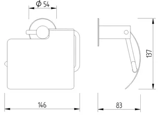 LEH WC-Papierrollenhalter Funktion mit Blattstop 63x135x137Edelst. matt – Bild 2
