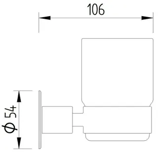 LEH Zahnputzglas-H. Funktion 106x66x100 Edelstahl glatt poliert Glas satiniert – Bild 3