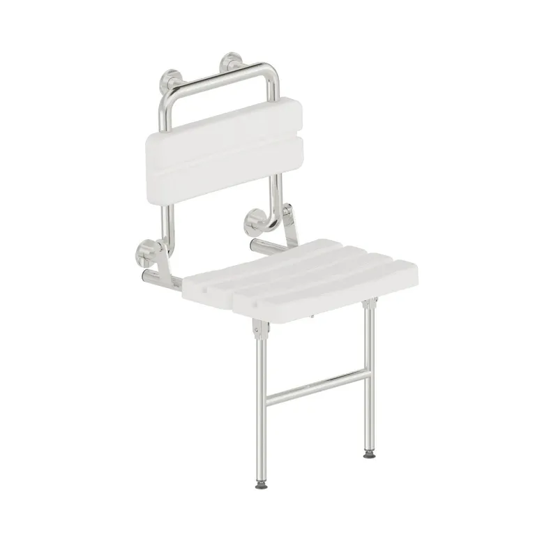 LEH Duschsitz-Wandmontage Funktion R-Lehne Bod-St. Module weiß Edelst glatt