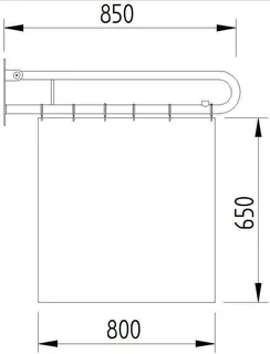 LEH Duschspritzschutz Funktion Edelst. 32/850x100x245 mit Vorhang fingergrip – Bild 3