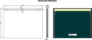 sanibel Leuchtspiegel LED-1 A18 unsichtbare Befestigung 900x700mm – Bild 2