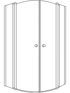 sanibel 1001-V-Kreis-Duschwand Pendeltür A18 VPFBO L/R R520 900x2000mm silber/ESG