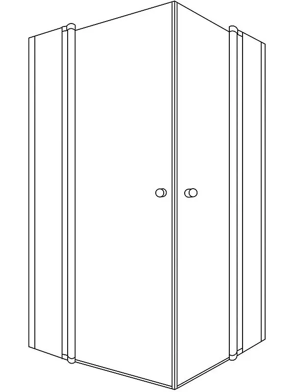 sanibel 1001-Eckdusche Pendeltür A18 EPF L/R 800x2000mm silber/ESG