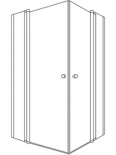 sanibel 1001-Eckdusche Pendeltür A18 EPF L/R 900x1850mm silber/ESG