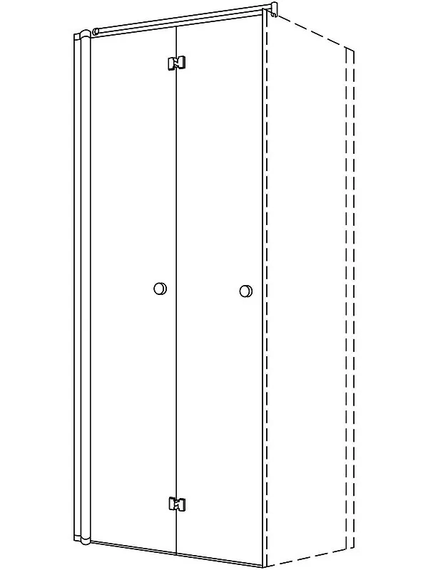 sanibel 1001-Falttür A18 für Trennwand TFT 800x2000mm silber/ESG