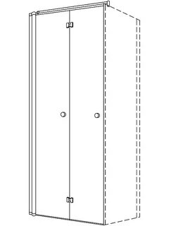 sanibel 1001-Falttür A18 für Trennwand TFT 800x2000mm silber/ESG