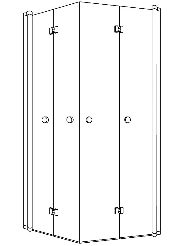 sanibel 1001-Eckfaltdusche A18 EFT L/R 750x2000mm silber/ESG