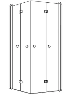 sanibel 1001-Eckfaltdusche A18 EFT L/R 800x2000mm silber/ESG