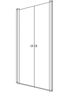 sanibel 1001-Pendeltür A18 Nische 2-tlg NP2W 800x1850mm silber/ESG