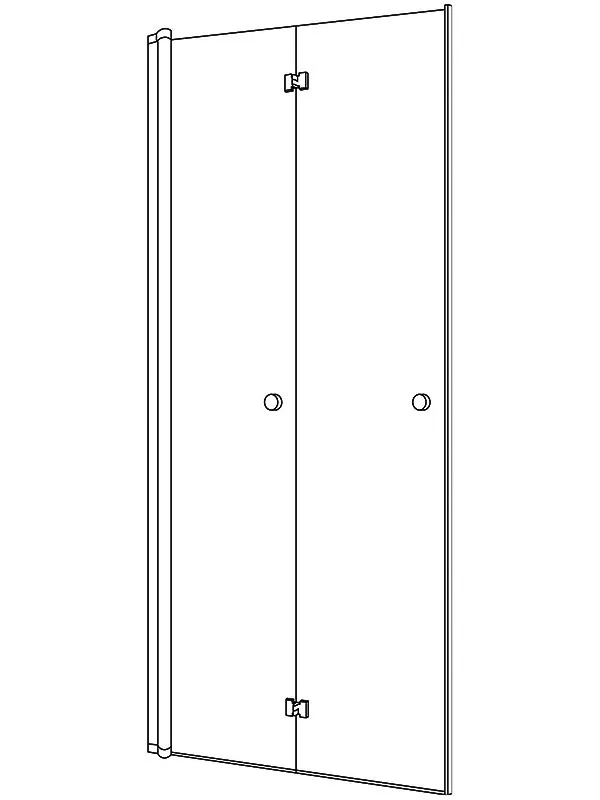 sanibel 1001-Falttür A18 Nische Wand- anschluss NFT 900x2000mm silber/ESG