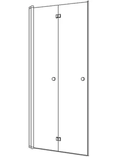 sanibel 1001-Falttür A18 Nische Wand- anschluss NFT 750x2000mm silber/ESG