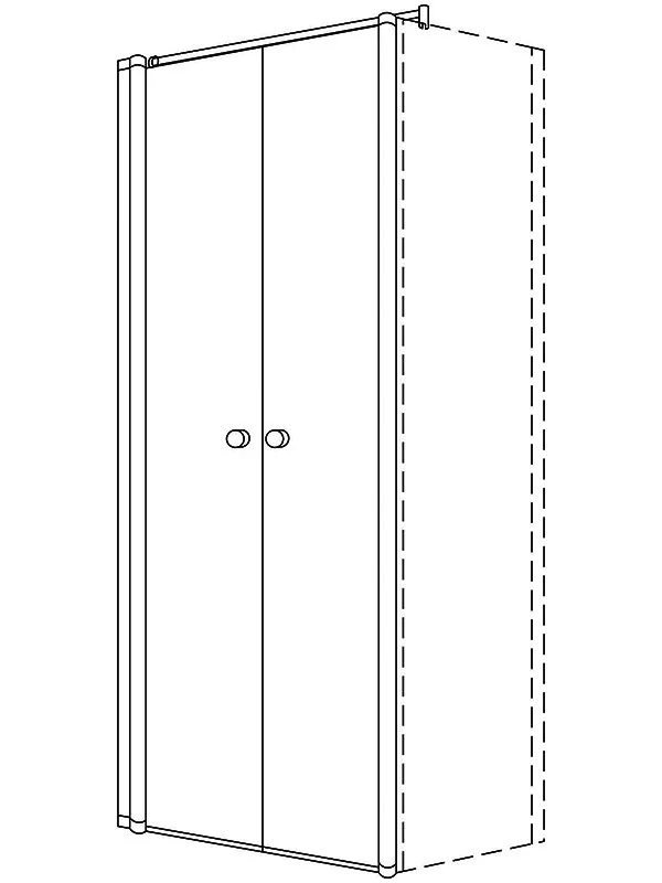 sanibel 1001-Pendeltür A18 für Trennwand 2-tlg TP2W 800x2000mm silber/ESG
