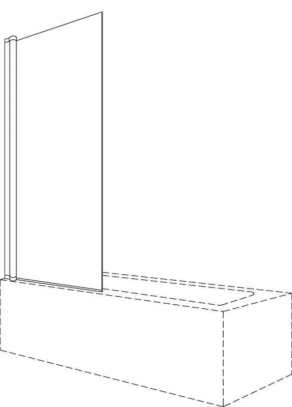 sanibel 1001-Pendeltür A18 auf Badewanne BPW 900x1400mm silber/ESG