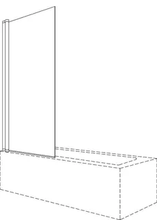 sanibel 1001-Pendeltür A18 auf Badewanne BPW 900x1400mm silber/ESG