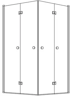 sanibel 3001-Eckfaltdusche A18 EFTBO L/R 1200x2000mm SPO/ESG