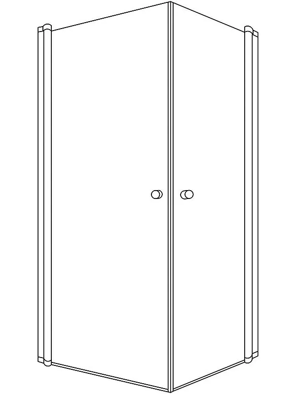 sanibel 1001-Eckdusche Pendeltür A18 EPW L/R 900x2000mm silber/ESG