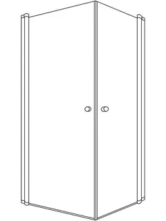 sanibel 1001-Eckdusche Pendeltür A18 EPW L/R 750x2000mm silber/ESG