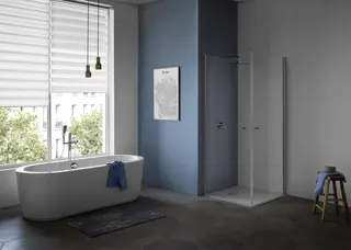 sanibel 1001-Eckdusche Pendeltür A18 EPW L/R Sonderanfertigung silber/ESG – Bild 3