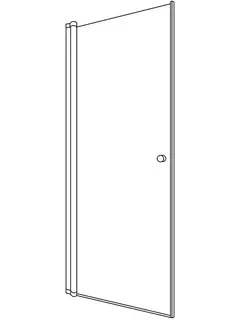 sanibel 1001-Pendeltür A18 Nische Wand- anschluss NPW 900x2000mm silber/ESG