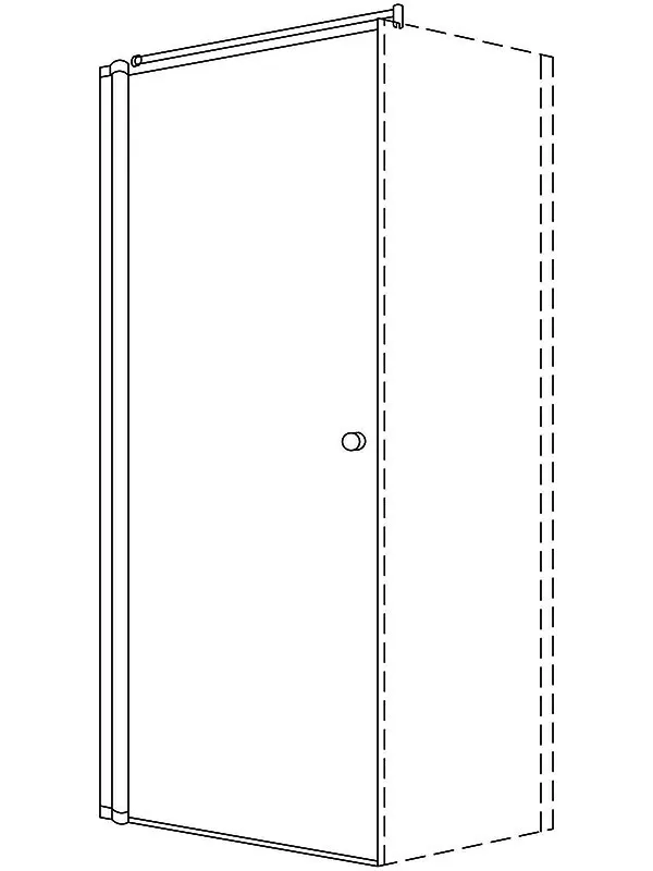 sanibel 1001-Pendeltür A18 für Trennwand TPW 900x1850mm silber/ESG