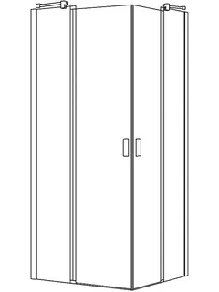 sanibel 3001-Eckdusche Pendeltür A18 EPFBO L/R 800x2000mm SPO/ESG
