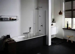 sanibel 1001-Faltdusche A18 a. Badewanne BF2 Sonderanfertigung silber/ESG – Bild 4