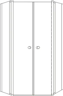 sanibel 1001-Fünfeck-Duschwand Pendeltür A18 FPF L/R Sonderanfertigung silber/ESG – Bild 5