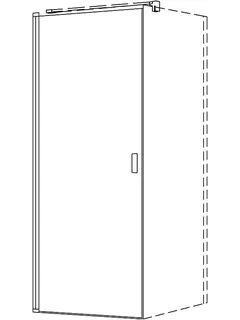 sanibel 3001-Pendeltür A18 Wandanschlag für Trennwand TPWBO 900x2000mm SPO/ESG