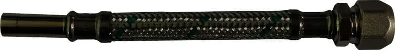 sanibel-Flex.-Schlauch Edelstahlumf. DN8 TW 3/8" Quetsch x 10mm Rohrst 150mm lang